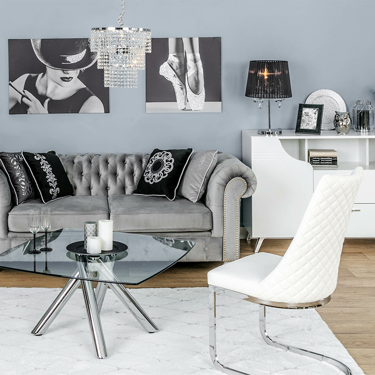 Obývačka v štýle glamour