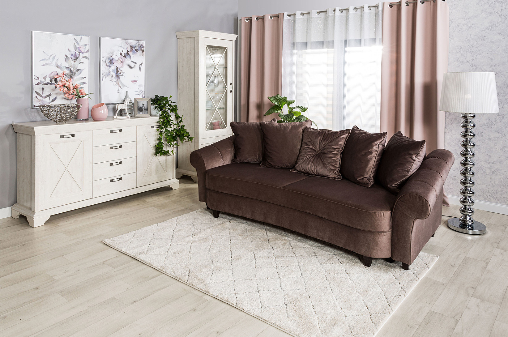 Obývačka v štýle glamour