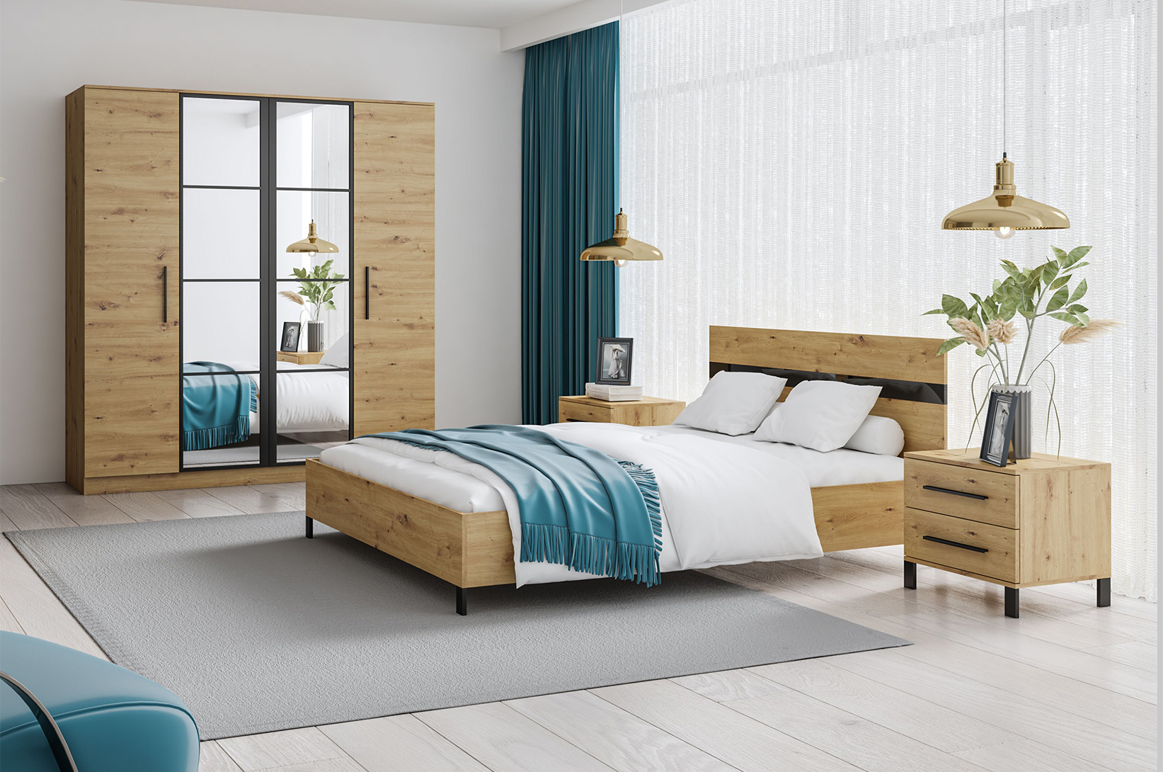 Aký nábytok do spálne so svetlými stenami?