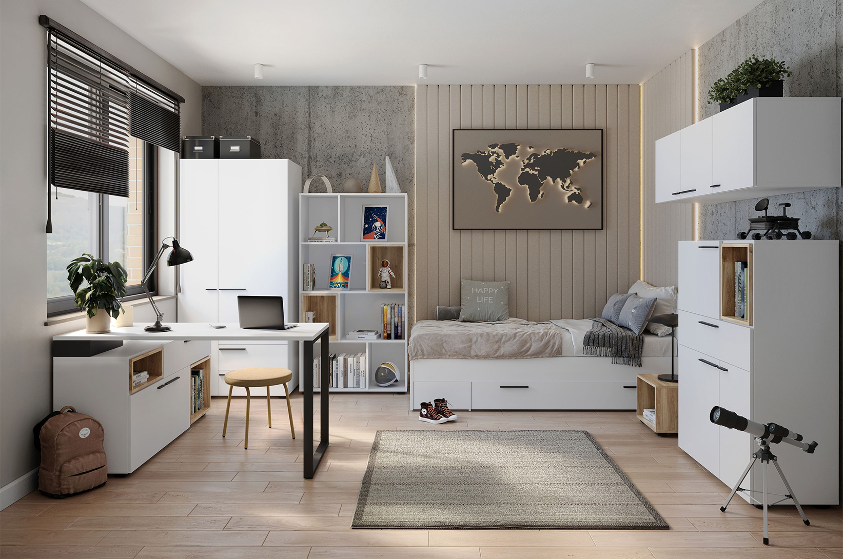 Písací stôl pod oknom. Ako ho začleniť do aranžmánu?