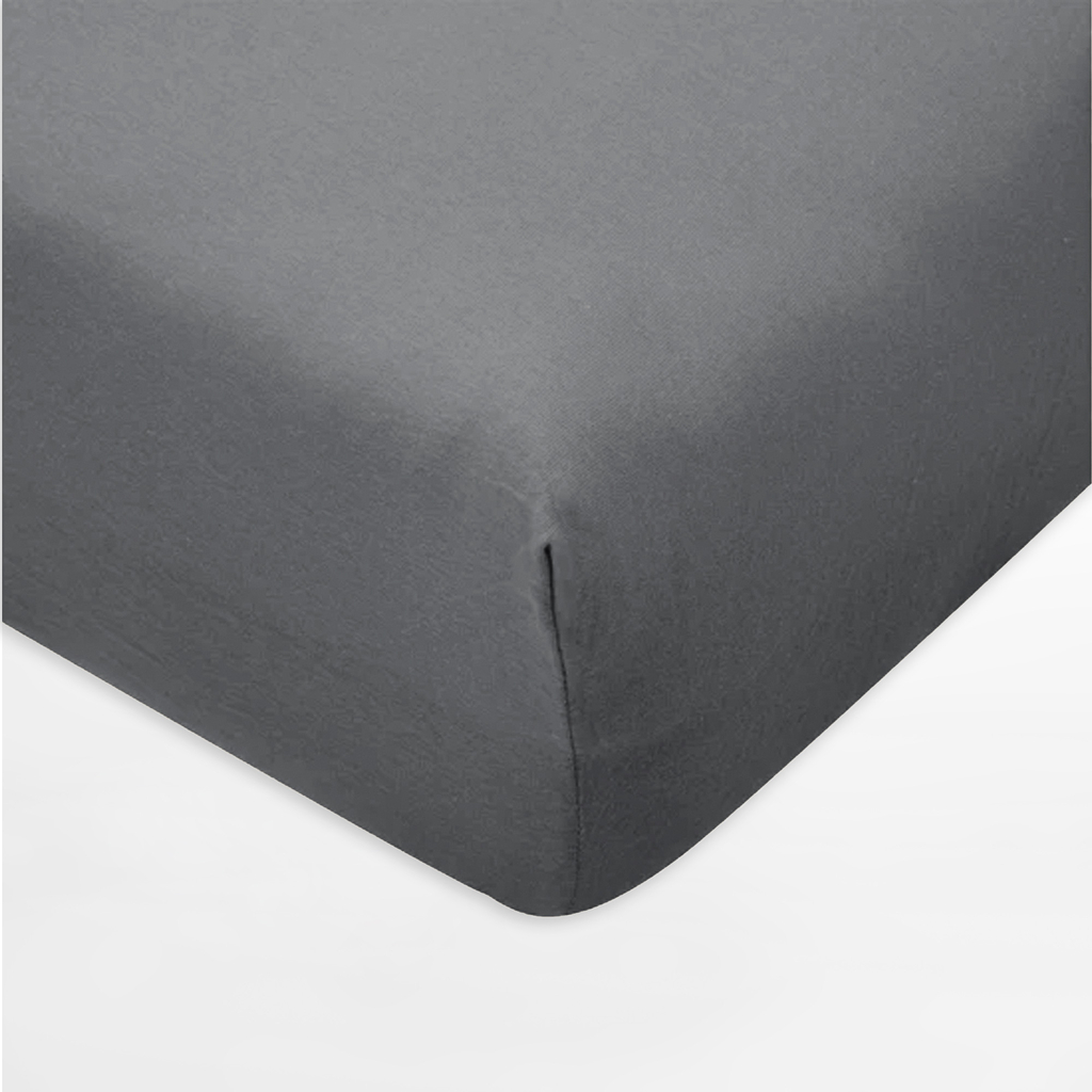 Prestieradlo z džerseja s gumičkou v tmavosivej farbe IVETTE 90x200 cm