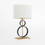 Stolná lampa s tienidlom čierno-zlatá PERSEO