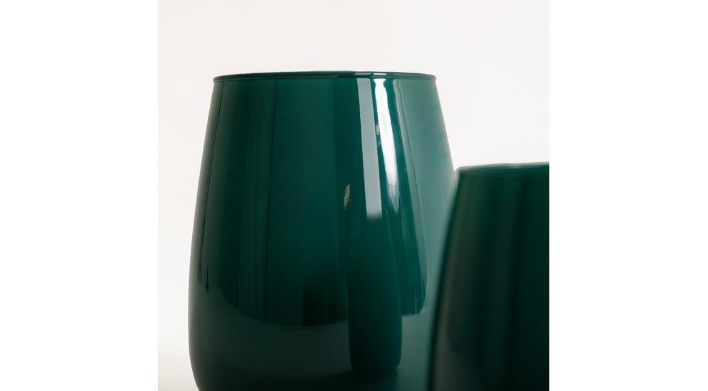 Sklenená váza ZINNIA zelená 23 cm