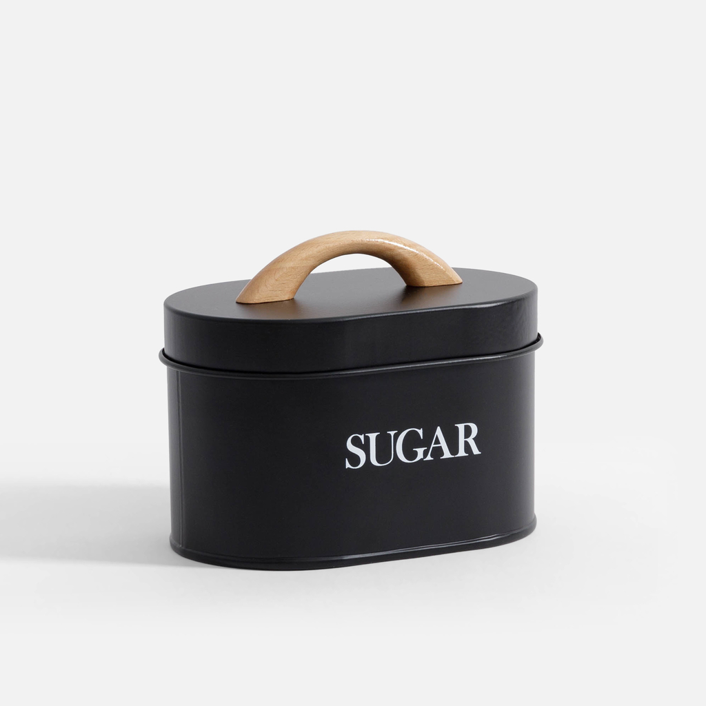 Kuchynská nádoba na cukor čierna 15 cm