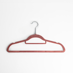 Zamatový tmavoružový vešiak VELVET, sada 5 ks