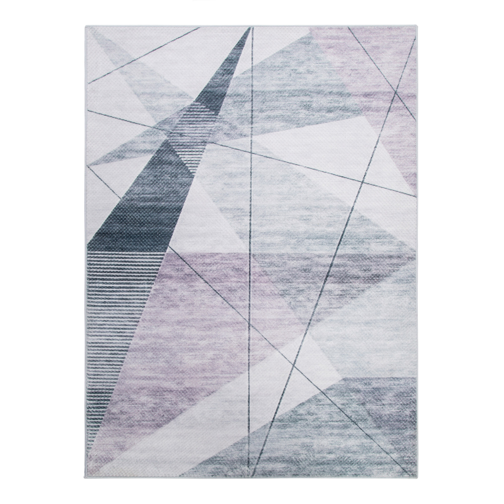Geometrický koberec PUERTO sivo-ružový 120x160 cm