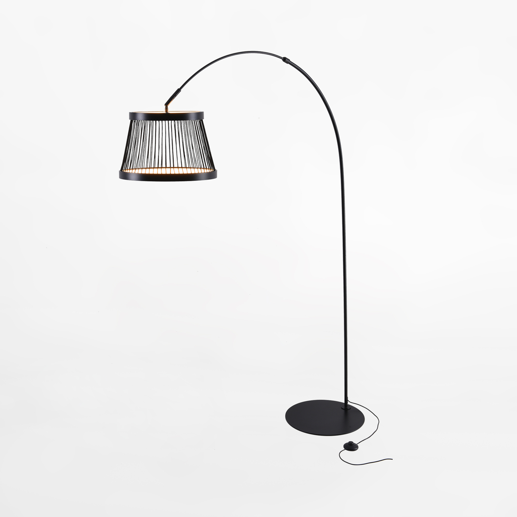 Stojacia LED lampa čierna BALU s diaľkovým ovládaním