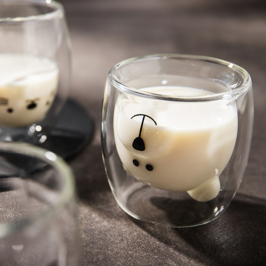 Sklenený pohár MEDVEDÍK s dvojstenným sklom 280 ml