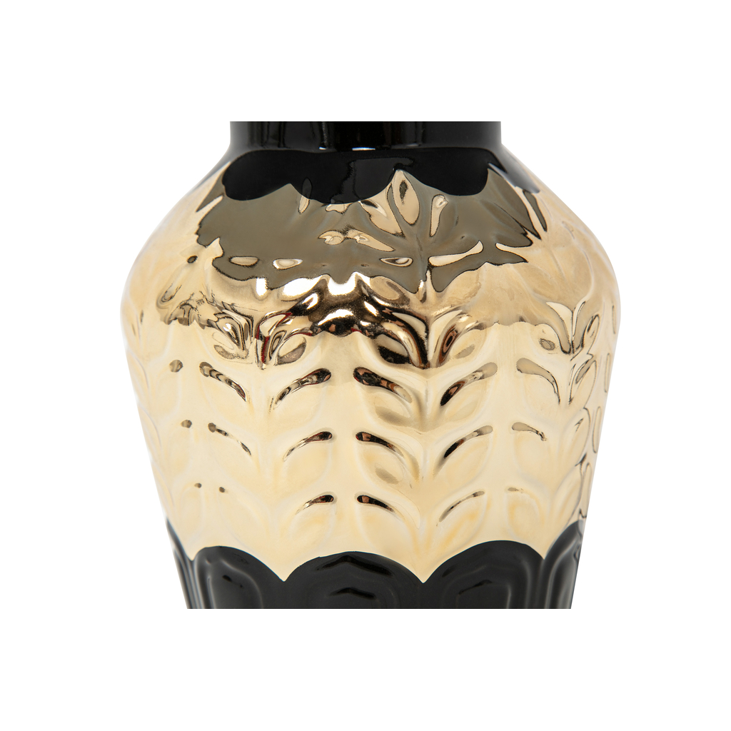 Keramická stolná lampa čierno-zlatá 32 cm