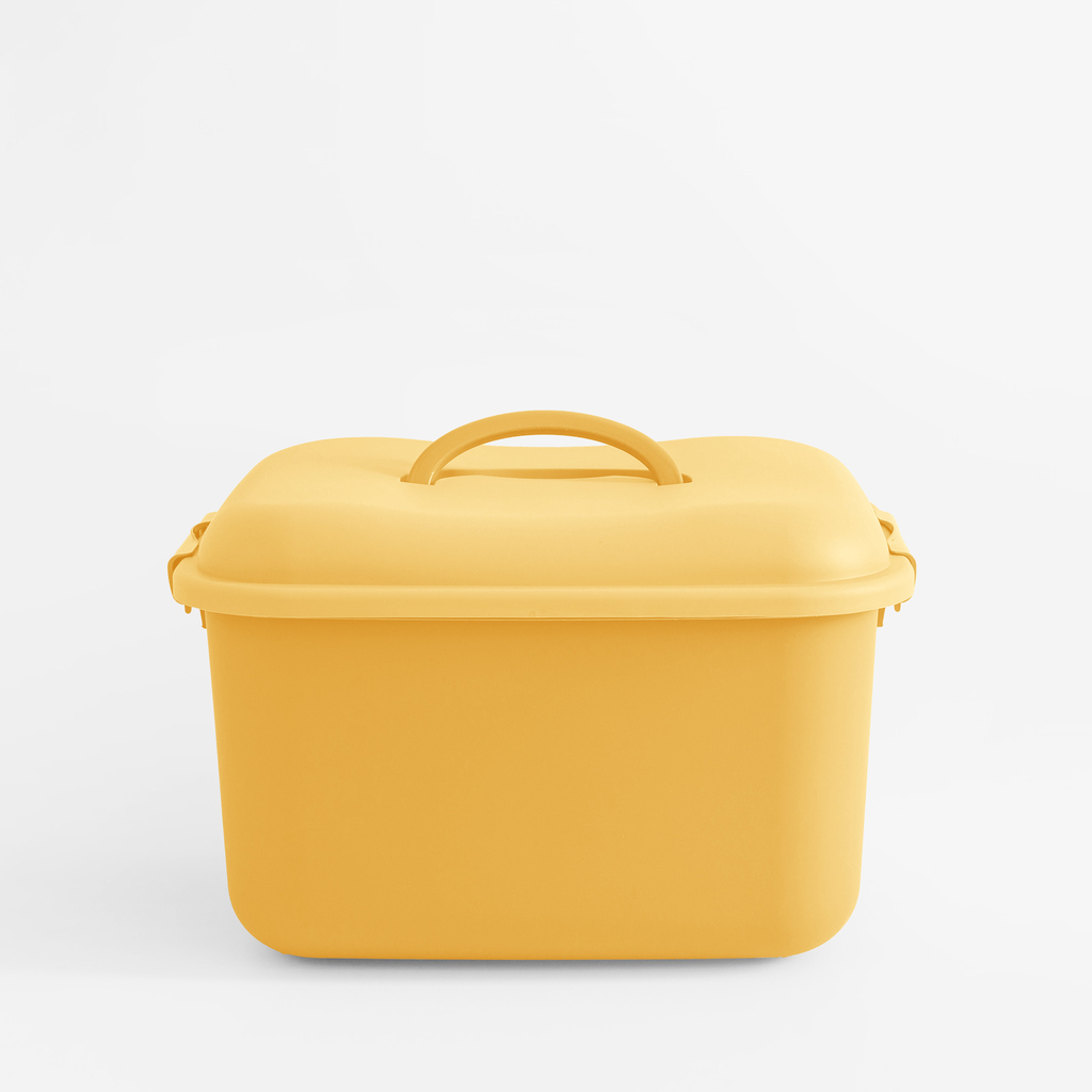 Úložný box na kolieskach, žlté, 40x32x26 cm