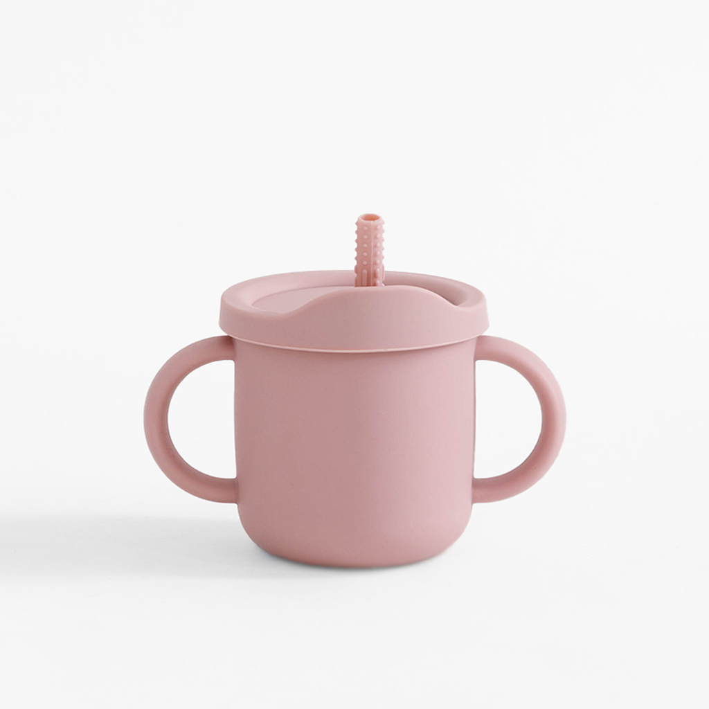 Detský silikónový pohár s vekom a rukoväťami MIX