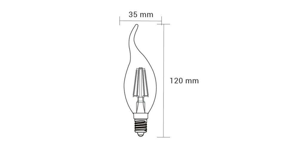 Dekoratívna žiarovka LED E14 4W neutrálna farba ORO-E14-C35-FL-CLARO-FLAMI-4W