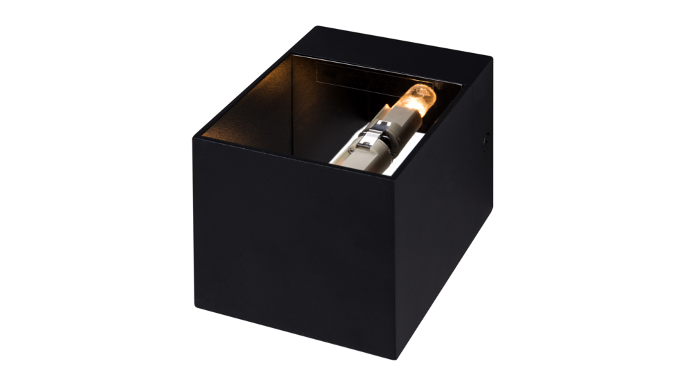 Čierne minimalistické nástenné svietidlo kocka TRANSFER WL