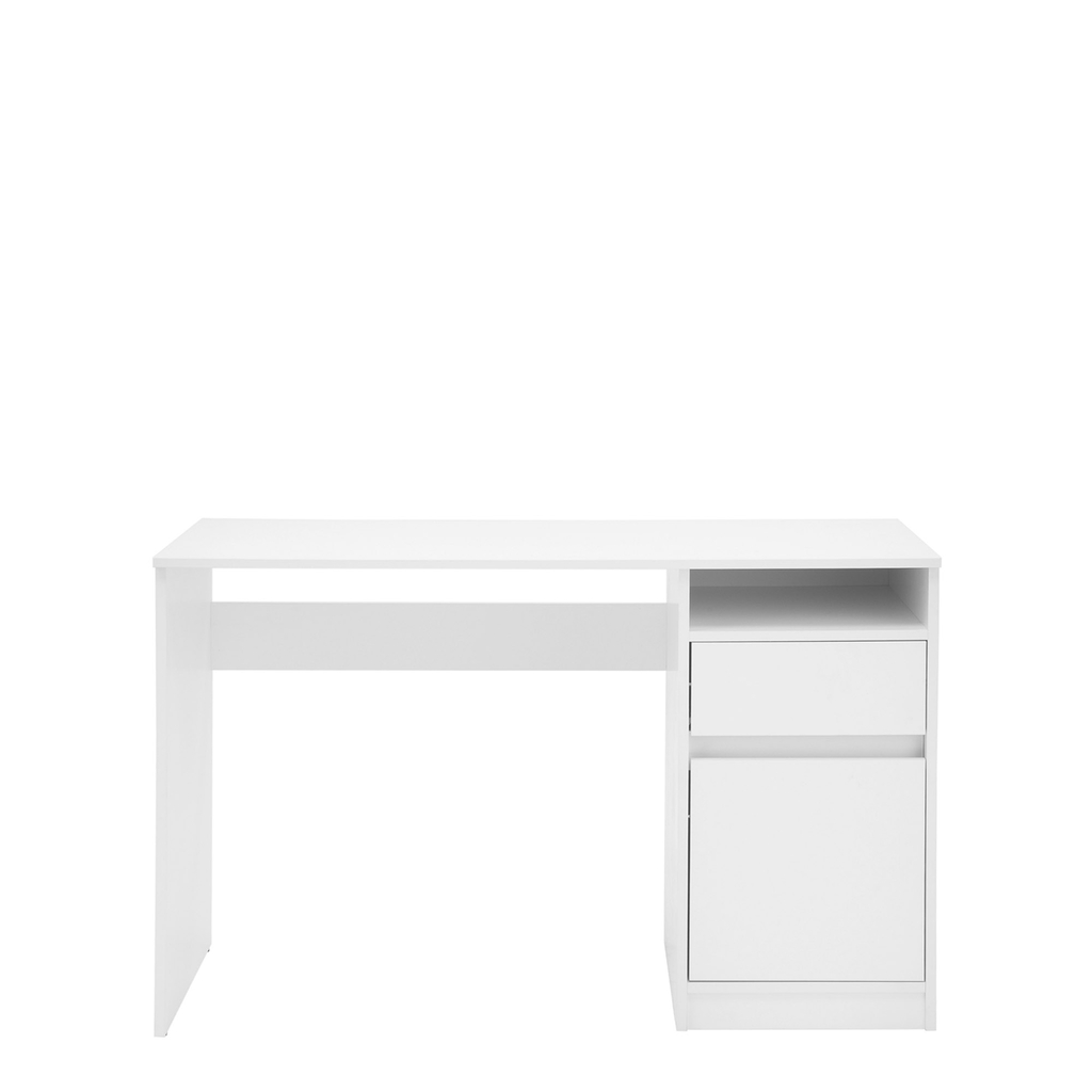 Biely písací stôl so skrinkou a zásuvkou BILL