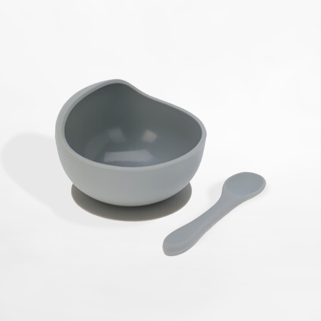 Detská silikónová miska s lyžicou MIX