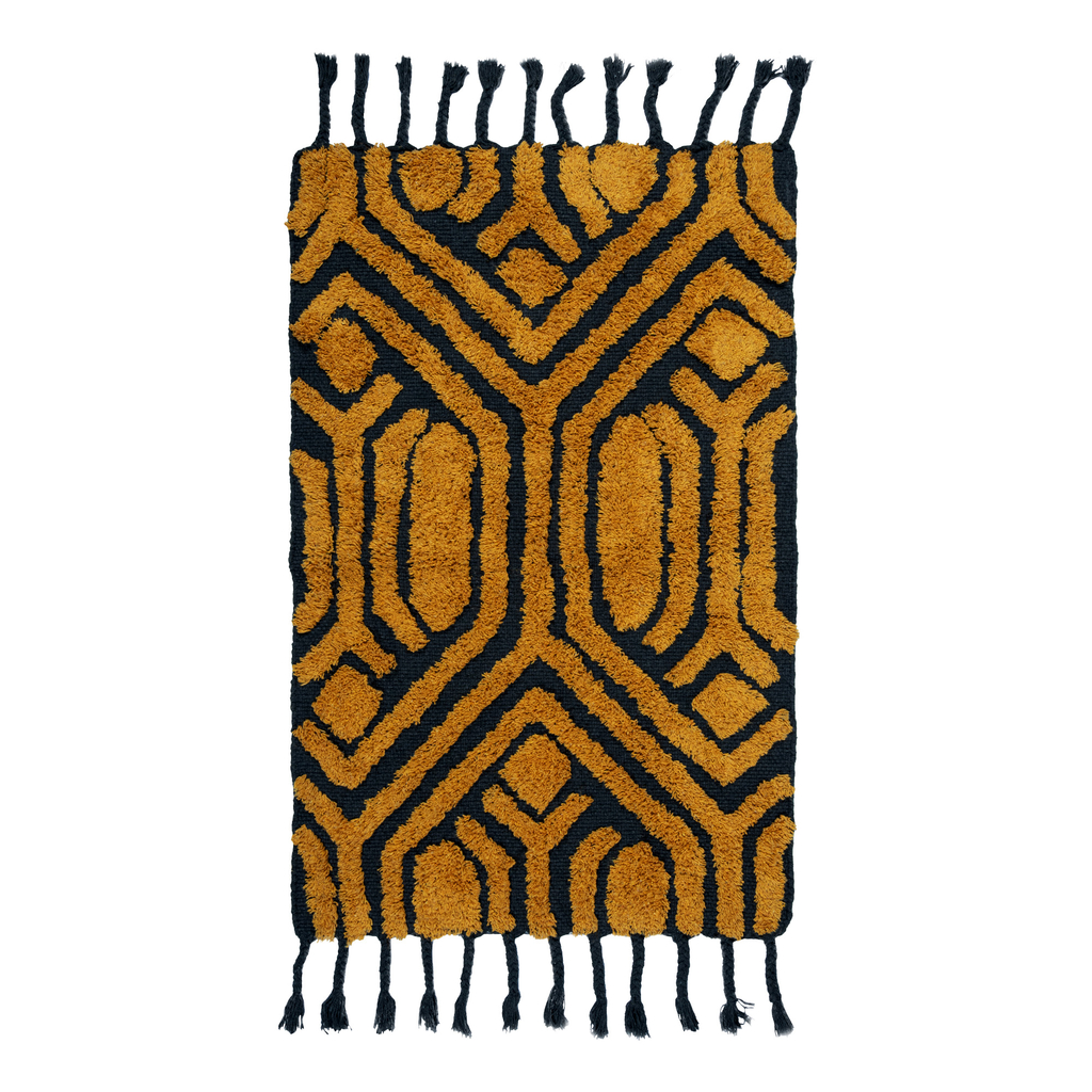 Bavlnený koberec SANTE so strapcami, žltý 60x100 cm