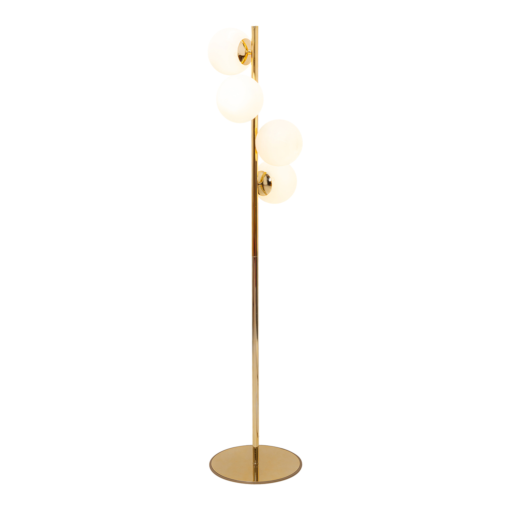 Zlatá stojacia lampa gule MEFISTO