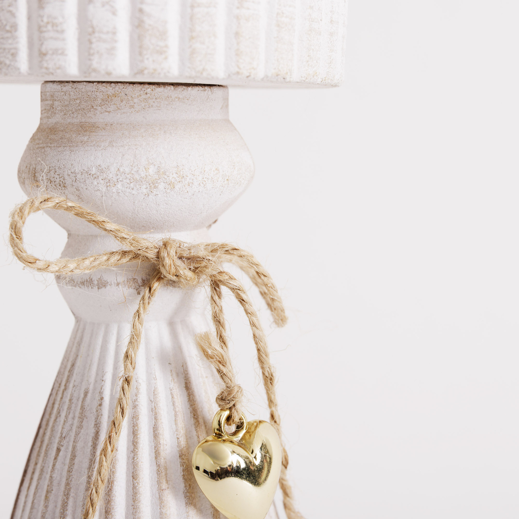 Svietnik na jednu sviečku, biely 27 cm