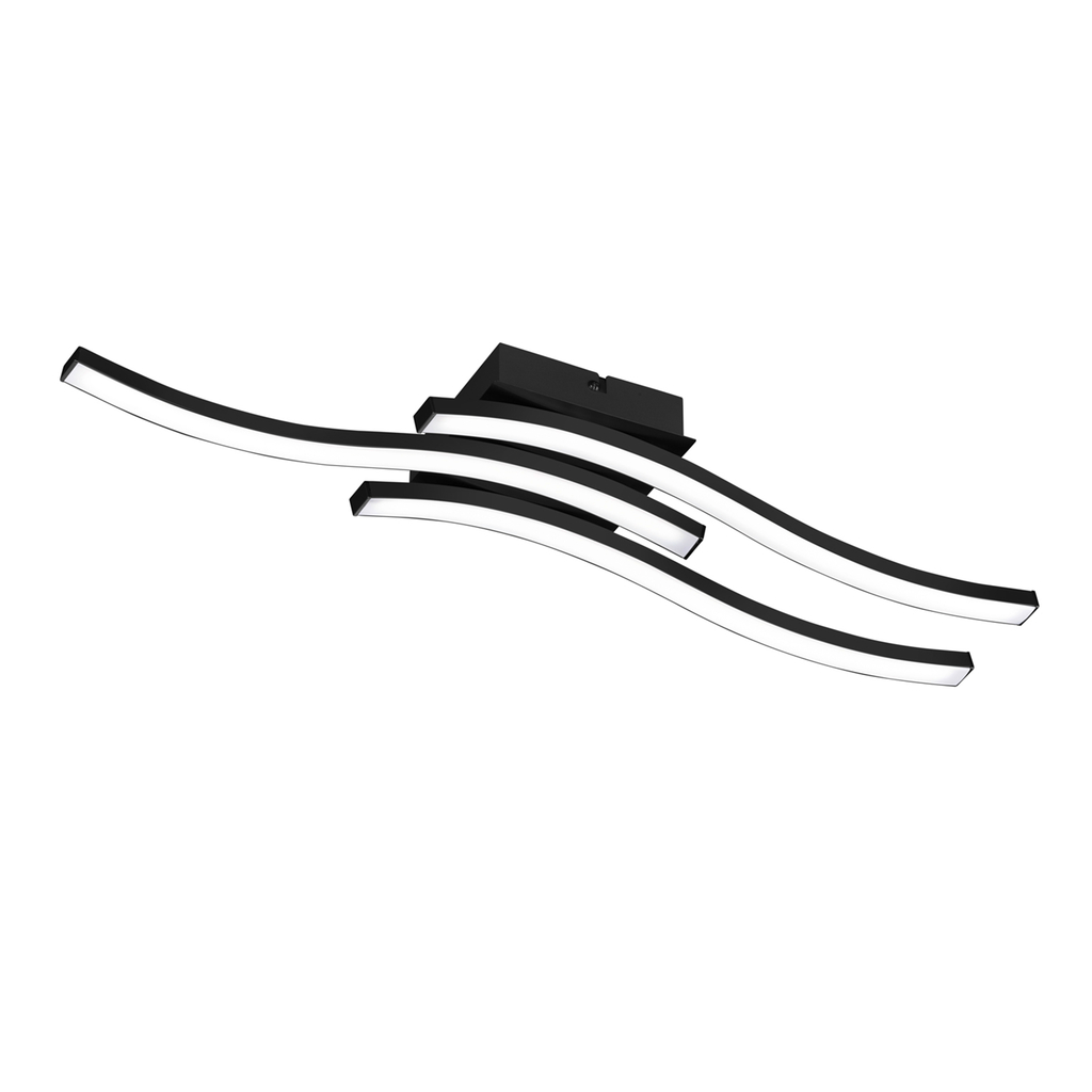 Čierna stropná lampa LED ROUTE vlny