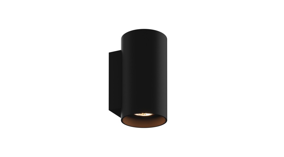 Čierne minimalistické nástenné svietidlo SANDY WL ROUND