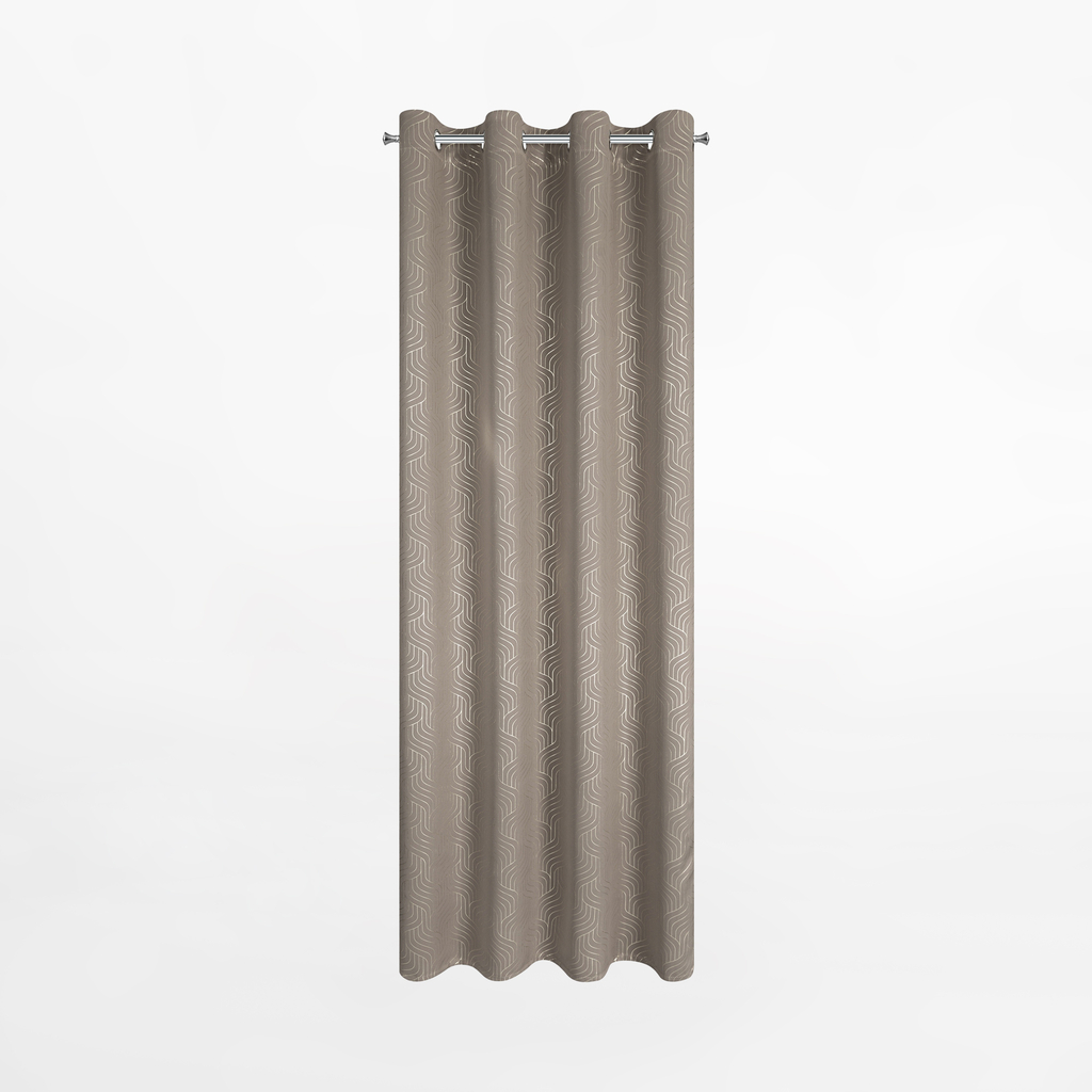 Záves na priechodkách v béžovej a sivej farbe OLETA 140x250 cm