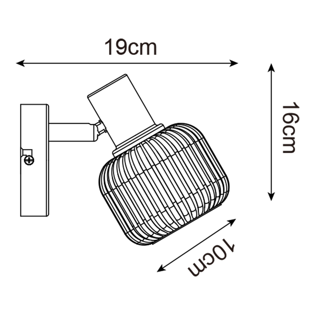 Bodové nástenné svietidlo STEM čierno-biele