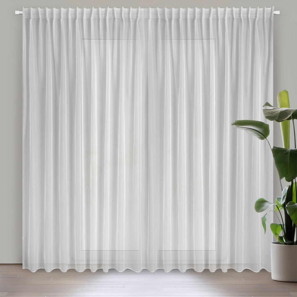 Záclona SIMONE do obývacej izby, biela 400x300 cm