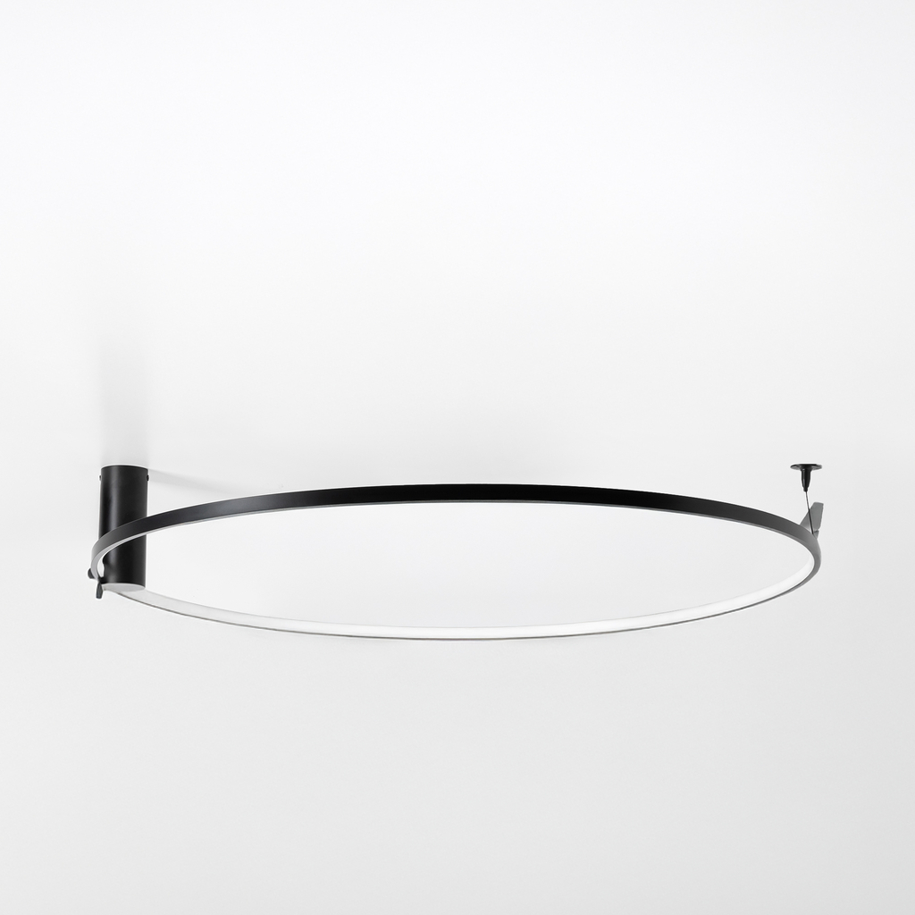 LED stropné svietidlo prsteň čierne HORIK 60 cm