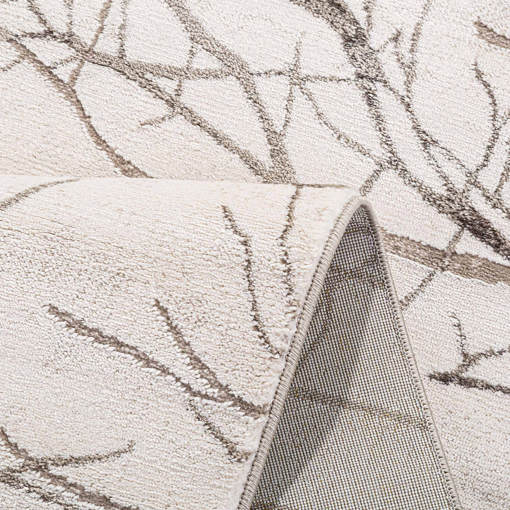 Koberec so vzorom konárov SPAZZIO, krémový, 80x150 cm