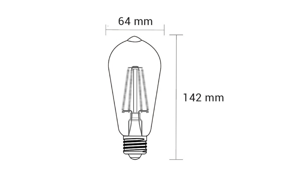 Dekoratívna retro LED žiarovka E27 4W teplá farba ORO-E27-ST64-FL-AMBER-4W