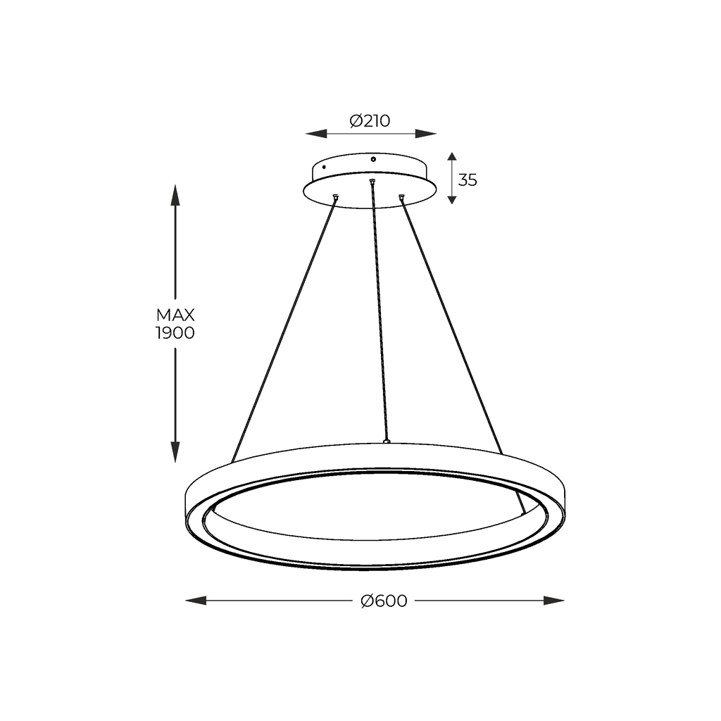 LED luster na lanku zlatá CARLO 60 cm