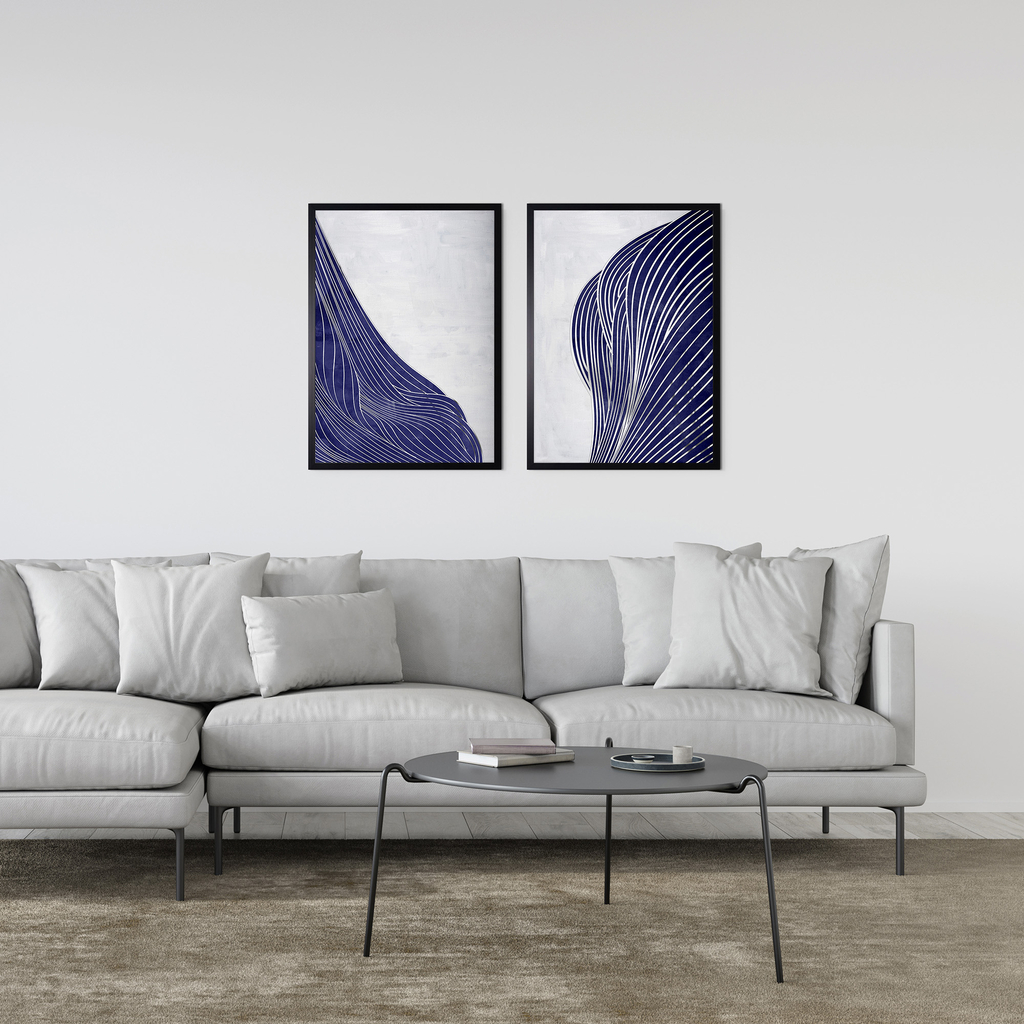 Maľba v čiernom ráme NAVY SHAPE II 50x70 cm