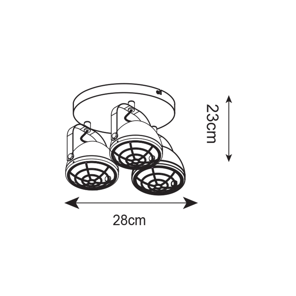 Stropná lampa BALVE G917006-3R