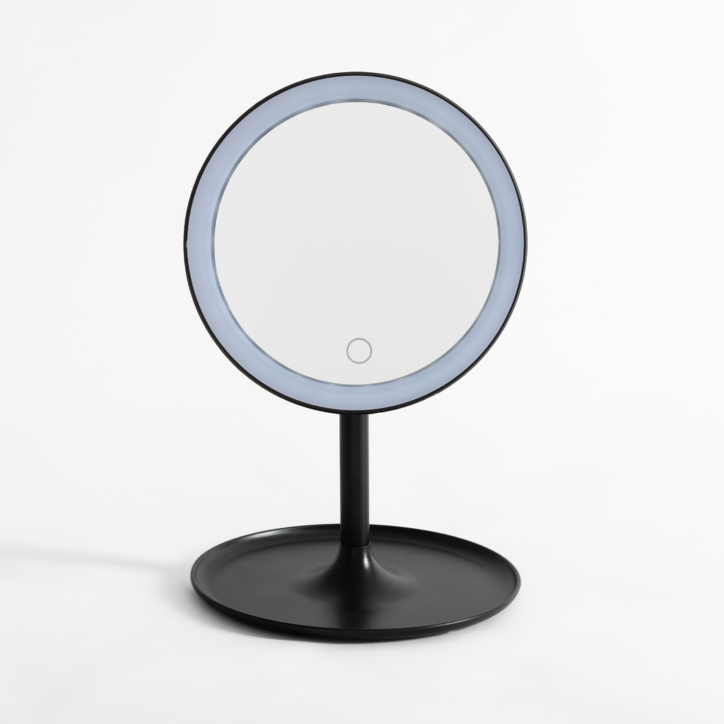 Kozmetické zrkadlo s LED osvetlením čierne