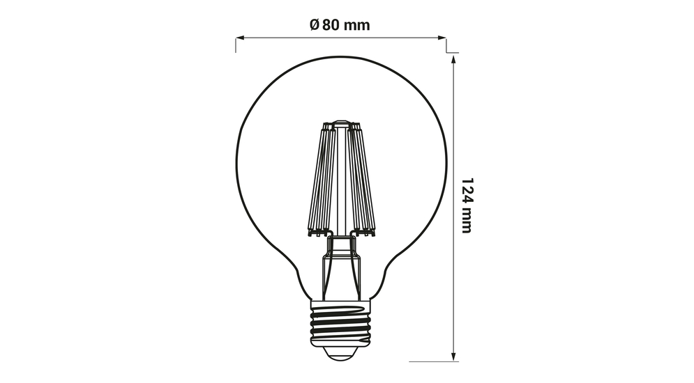 LED žiarovka E27 6W neutrálna farba ORO-E27-G80-FL-CLARO-6W-DIMM-DW