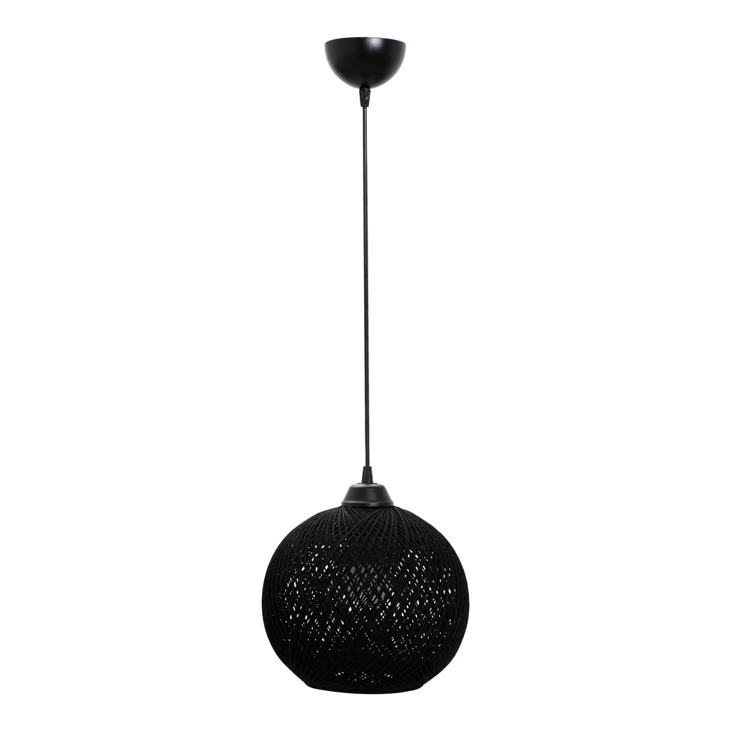 Závesné svietidlo YUMAK boho pletené čierne