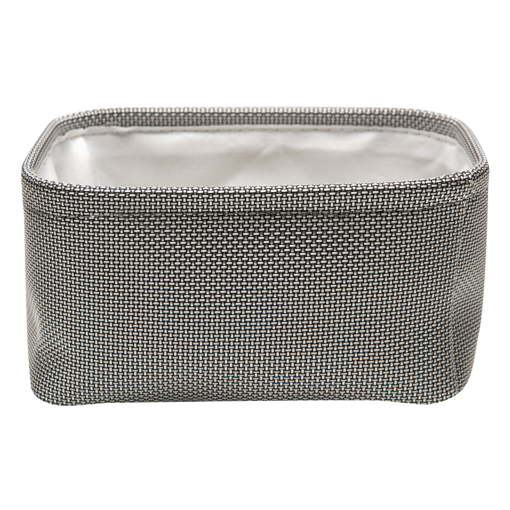 Sivý úložný košík 20 x 14 x 10 cm