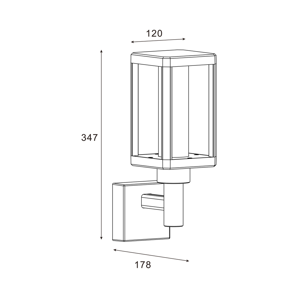 Vonkajšie nástenné LED svietidlo IP65 čierne URBAN