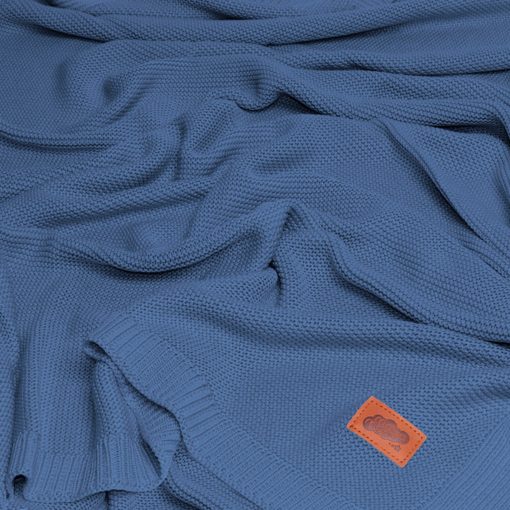 Detská deka bambusová modrá MAYA MOO 80x100 cm