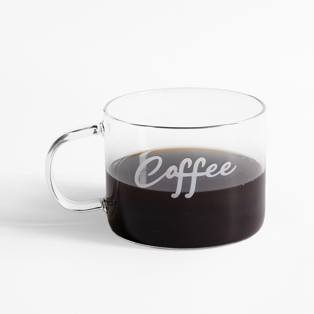 Sklenený hrnček s uškom COFFEE 400 ml