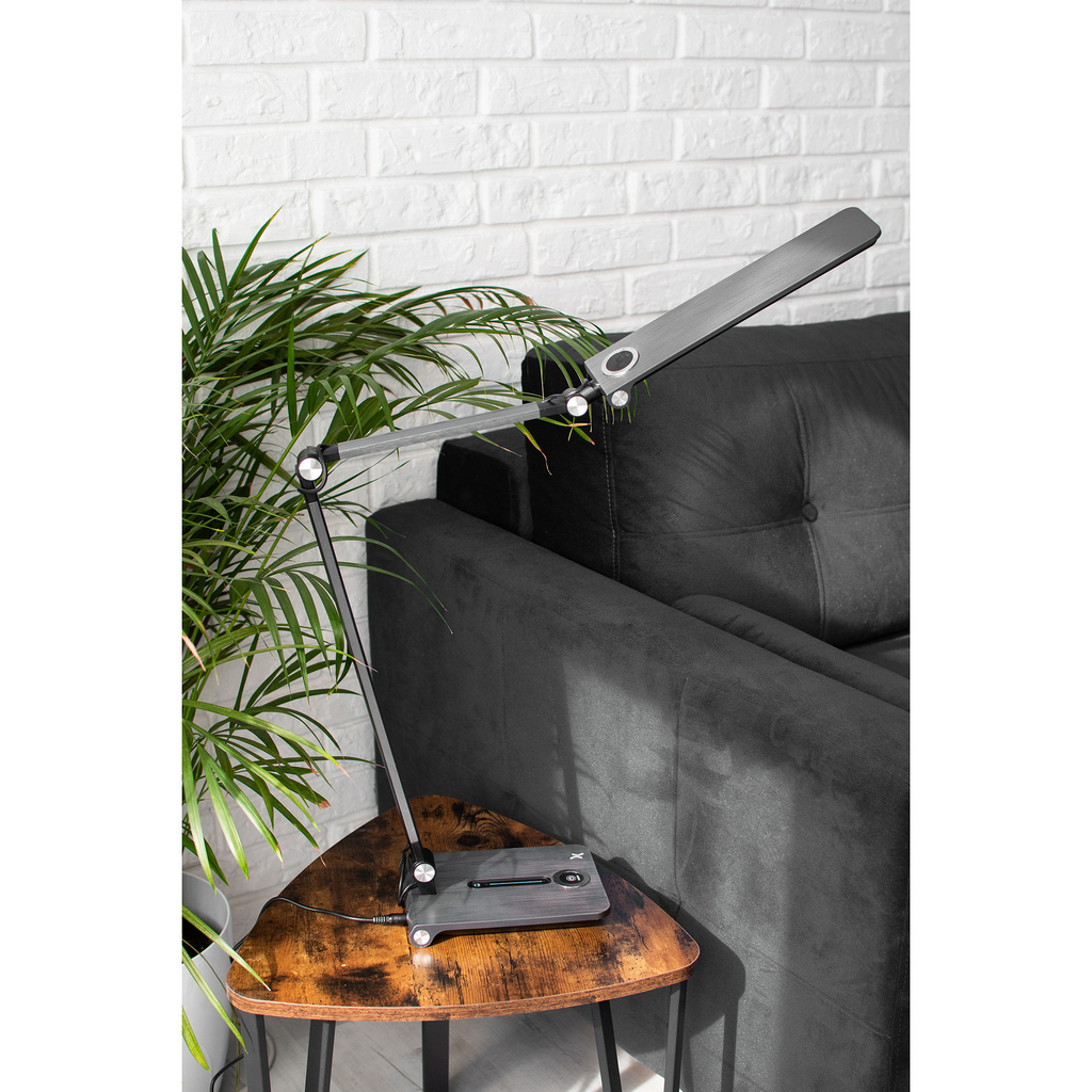 LED stolná lampa CRAFT sivá