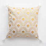 Dekoratívna obliečka na vankúš TANZA v štýle art deco krémová 45x45 cm