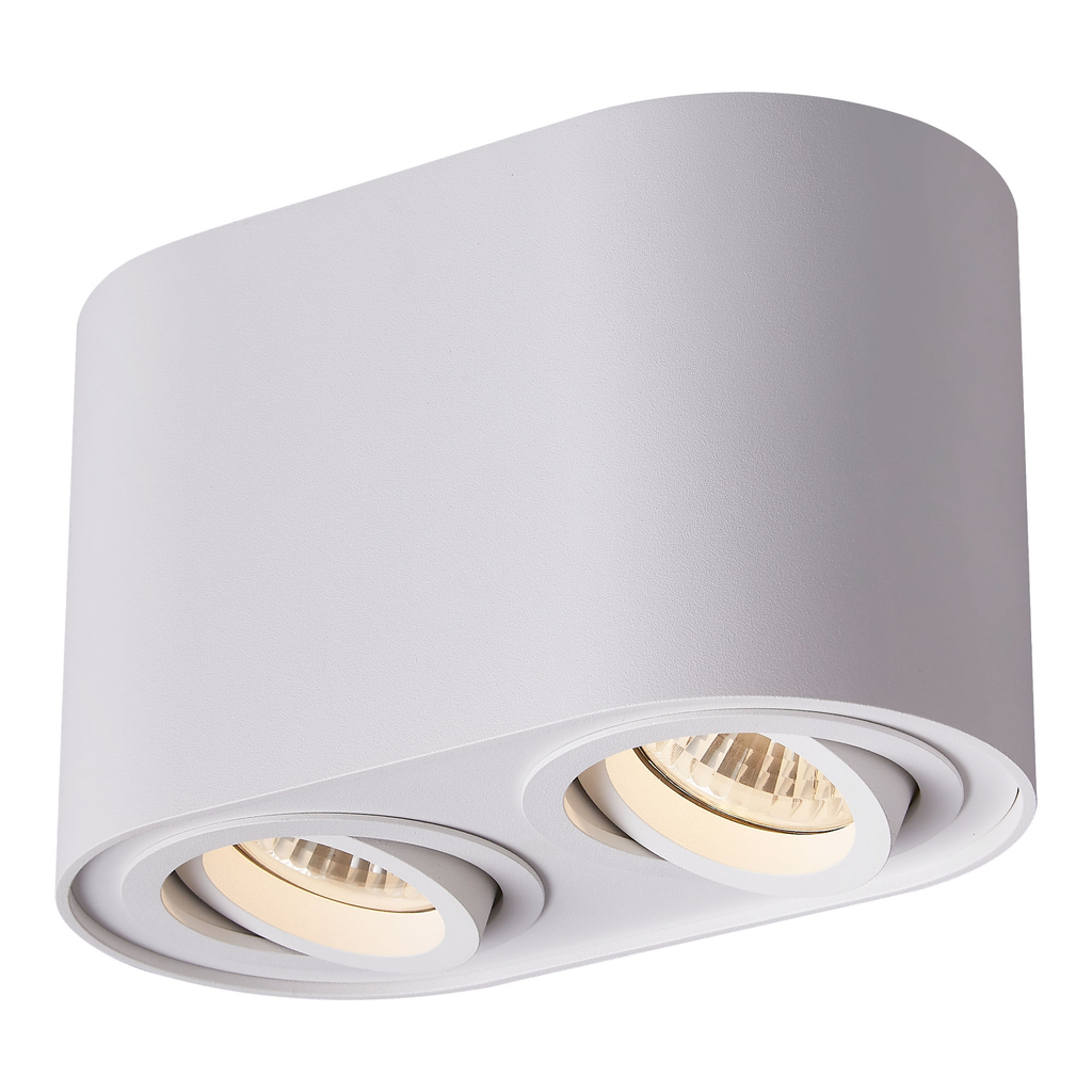 Bodové svietidlo prisadené na strop biele RONDOC, 2xGU10