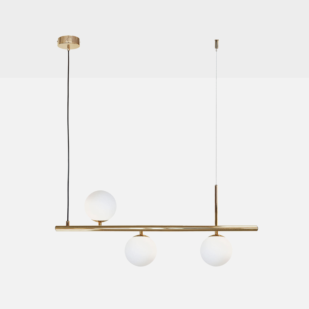 Závesné svietidlo zlaté 3 gule FARO