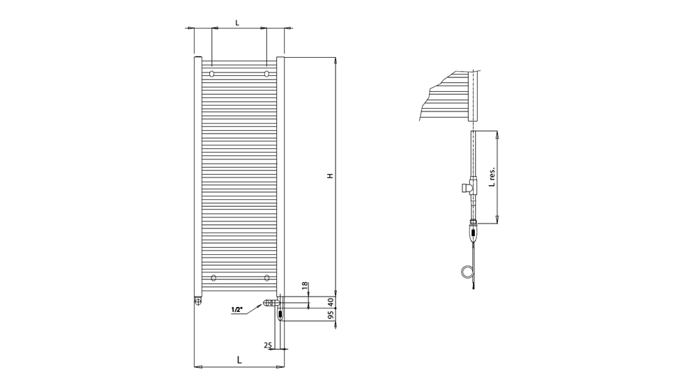 Dekoratívny radiátor s prídavným elektrickým napájaním PIERROT kosoštvorce
