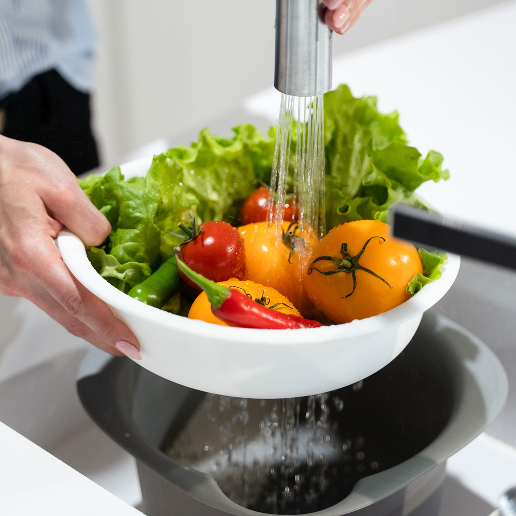 Súprava kuchynských misiek s cedníkom LIVIO 3-dielna