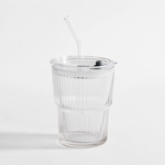 Pohár so slamkou a viečkom 350 ml