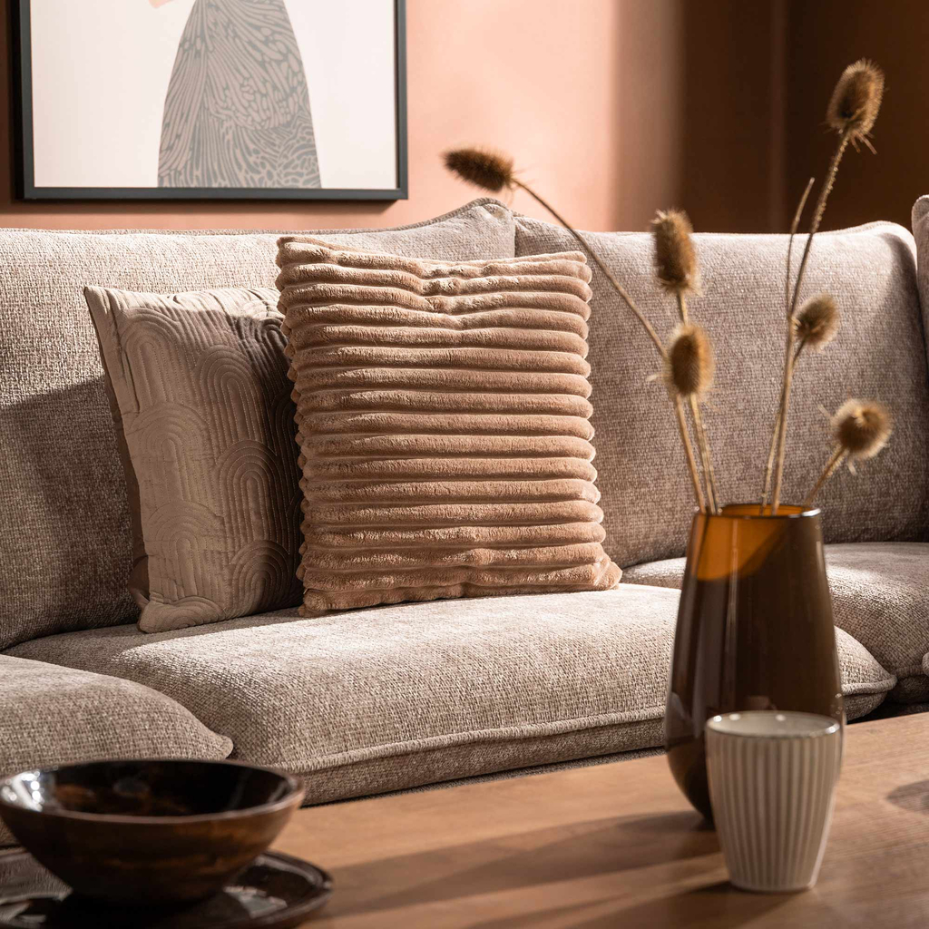 Dekoračný vankúš TILIA do obývačky, béžový 45x45 cm