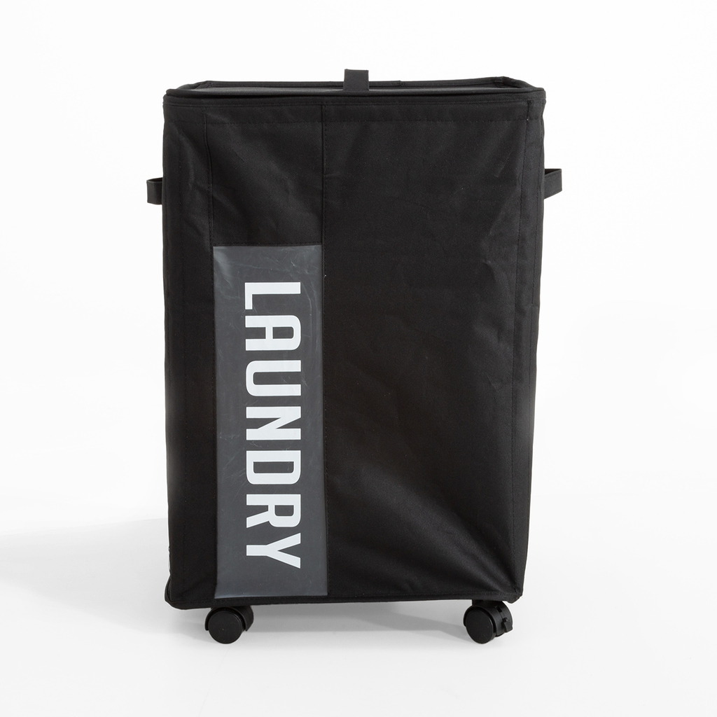 Kôš na bielizeň s vekom na kolieskach 40x33x60 cm