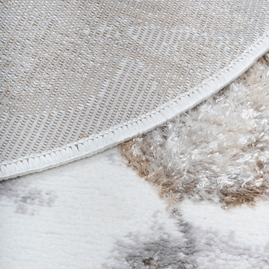 Okrúhly kvetinový koberec SALSA béžový 100 cm